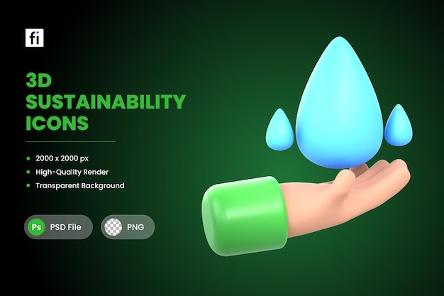 3D Illustration Sustainable Water Conservation