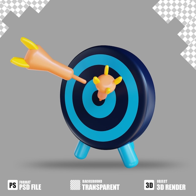 PSD 3d illustration target and goal 2 suitable for marketing