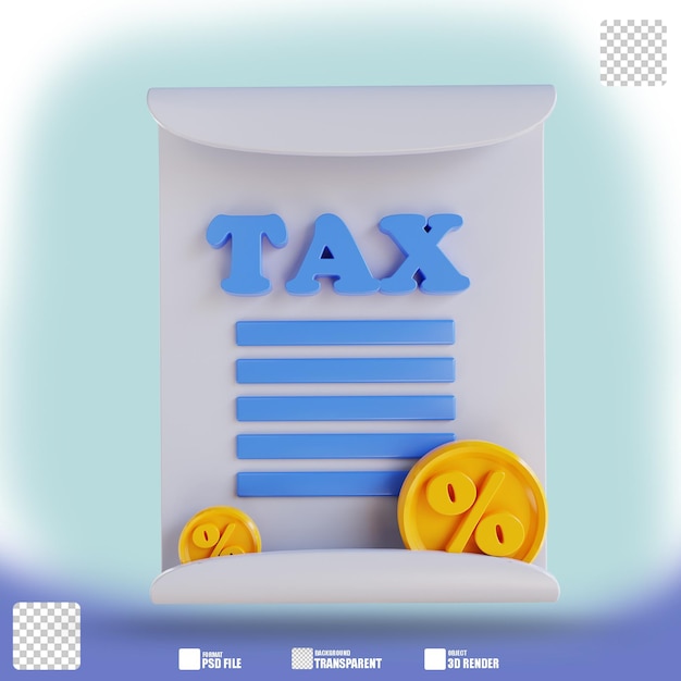 3D illustration tax documents