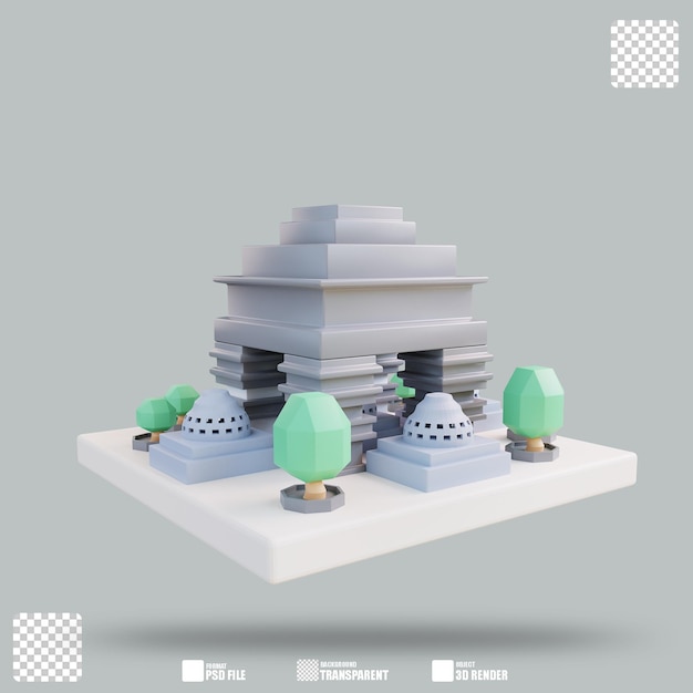 3D Illustration Temple 2