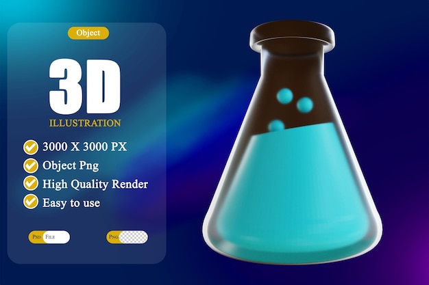 3D illustration test tube 4