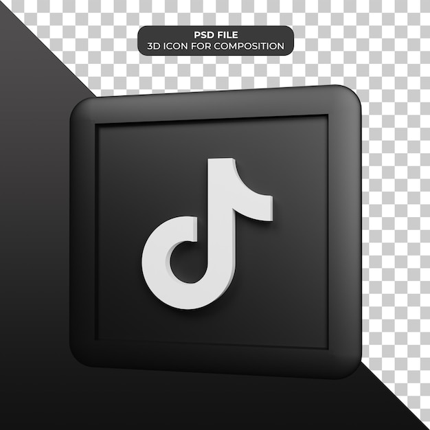 3d illustration tiktok icon