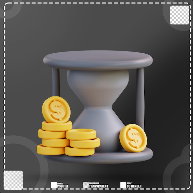 3d illustration time is money 2