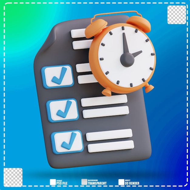 3D illustration of time schedule management 2