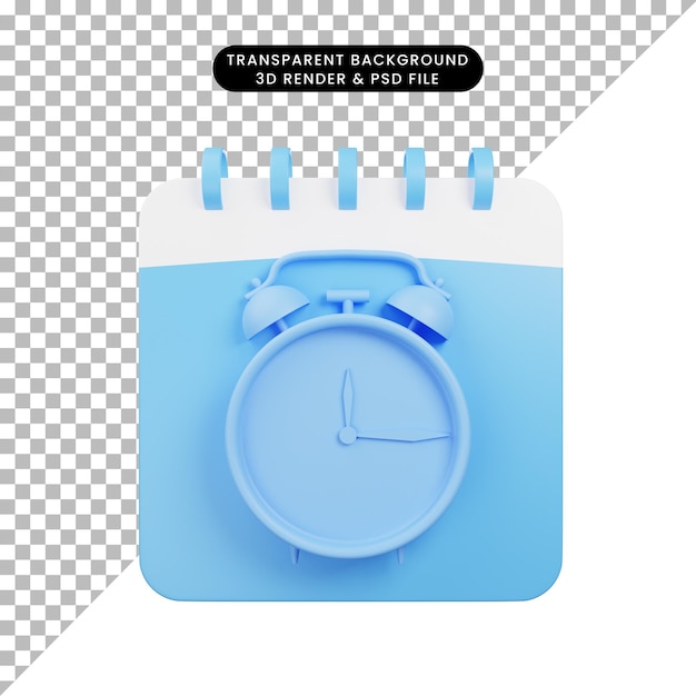 3d illustration of time task icon 3d render