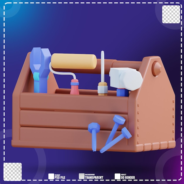 3d illustration tools and toolbox 3