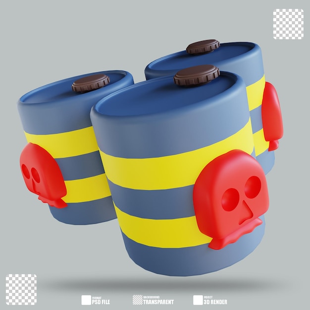 3D Illustration Toxic Waste 2