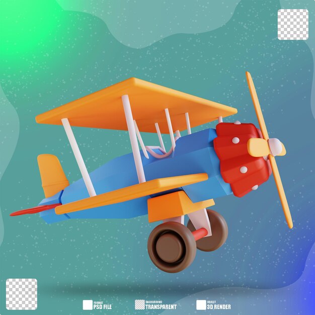 PSD 3d illustration toy plane