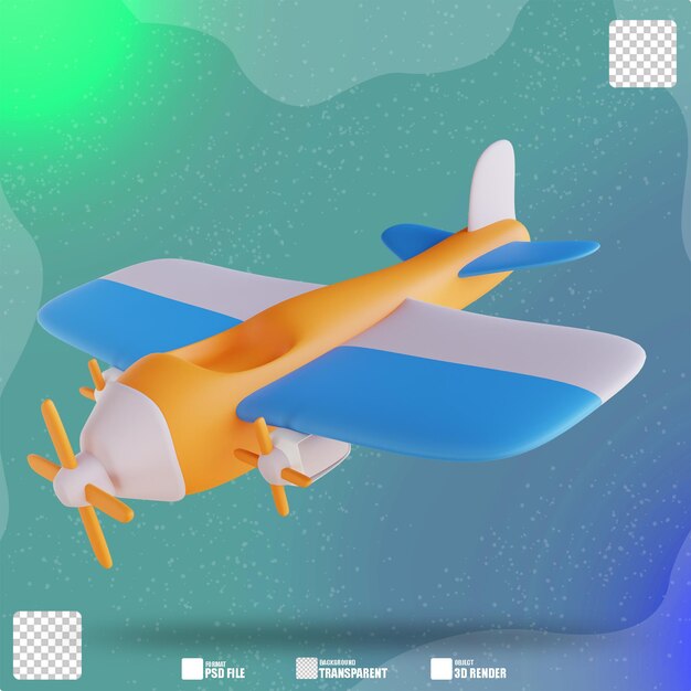 3D illustration toys plane 4