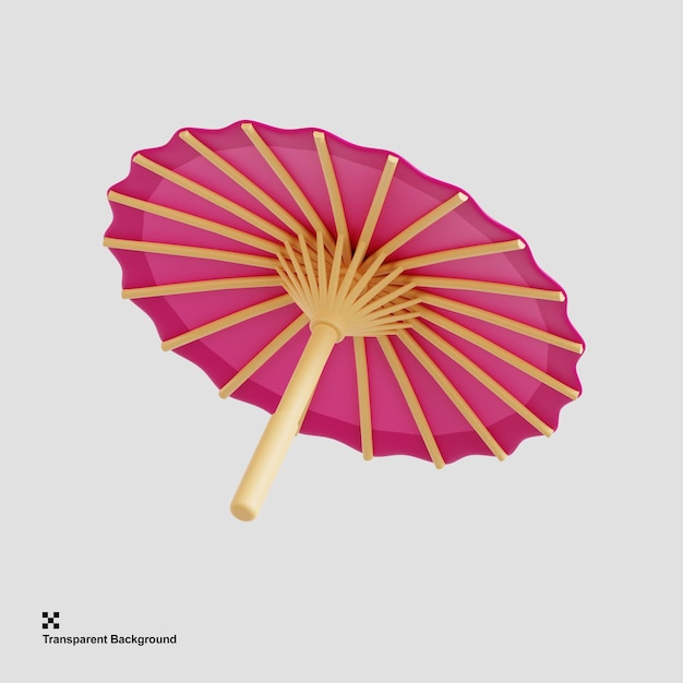 3D illustration of an traditional umbrella