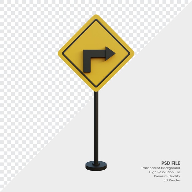 3D Illustration of traffic sign