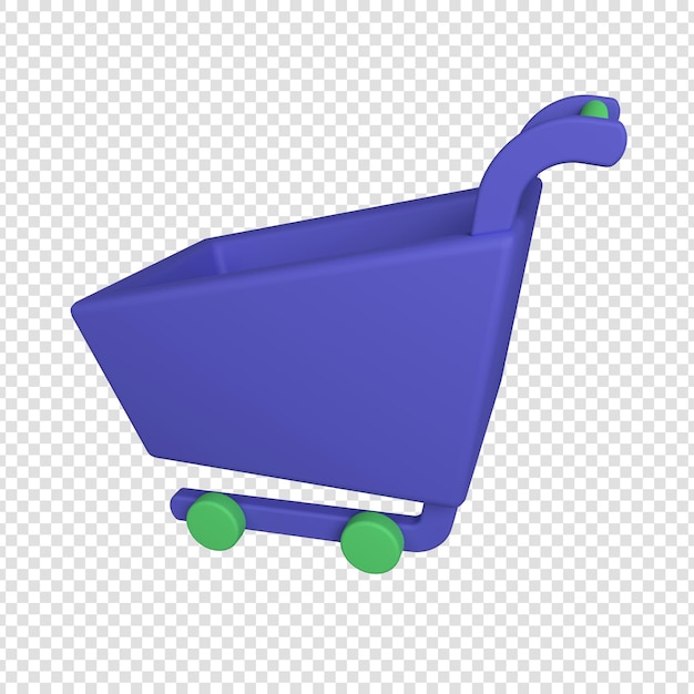 3d illustration of trolley or basket