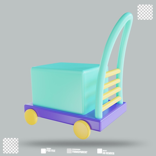 3D illustration Trolley