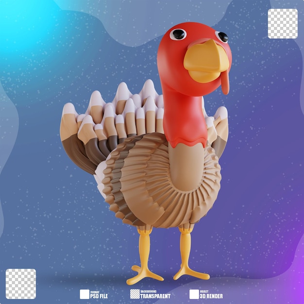 3D Illustration turkey bird 2