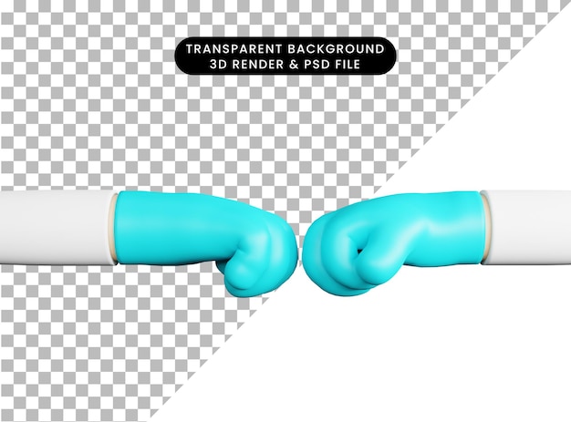 3d illustration two hands doctor fist