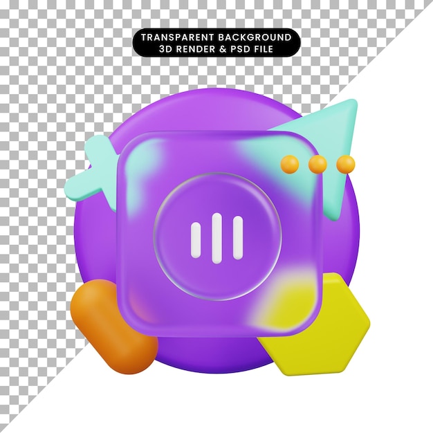 3d illustration ui icon glassmorphism focus icon 3d render