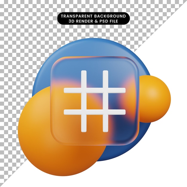 3d illustration ui icon glassmorphism fun icon hsatag 3d render