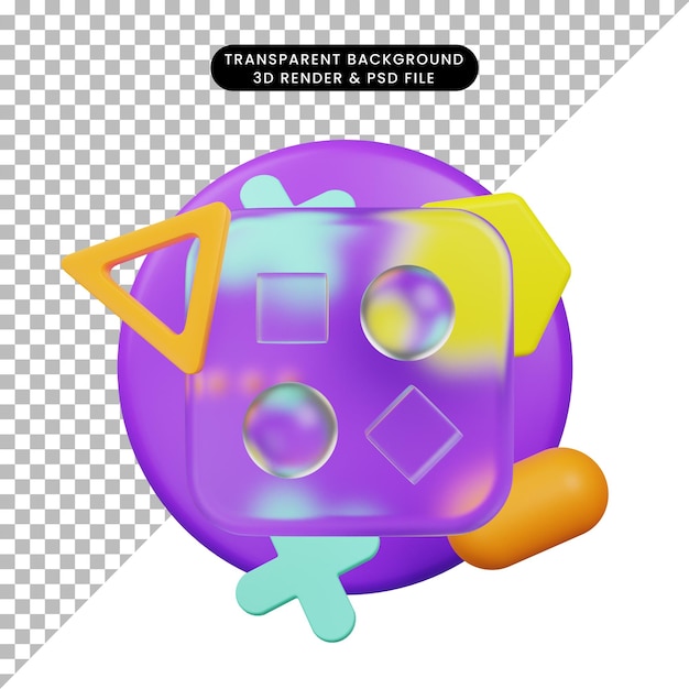 3d illustration ui icon glassmorphism mode 3d render