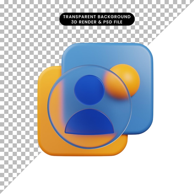 3d illustration ui icon glassmorphism people icon 3d render