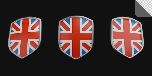 3d illustration of united kingdom flag