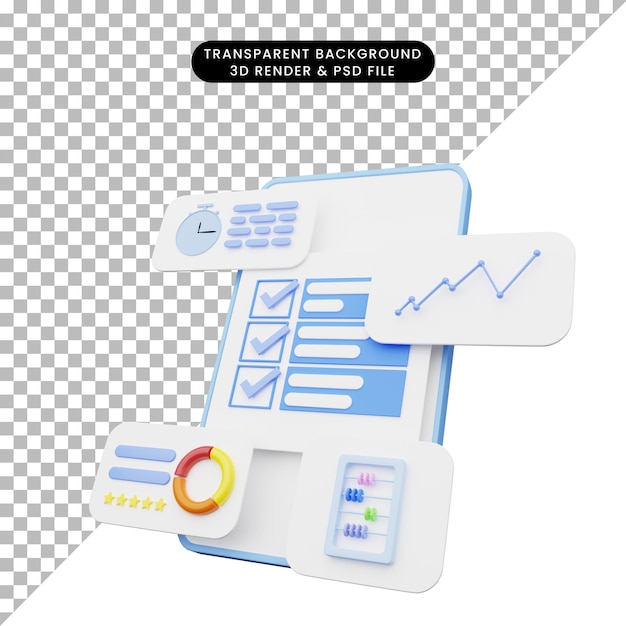 3d illustration of user interface on smartphone