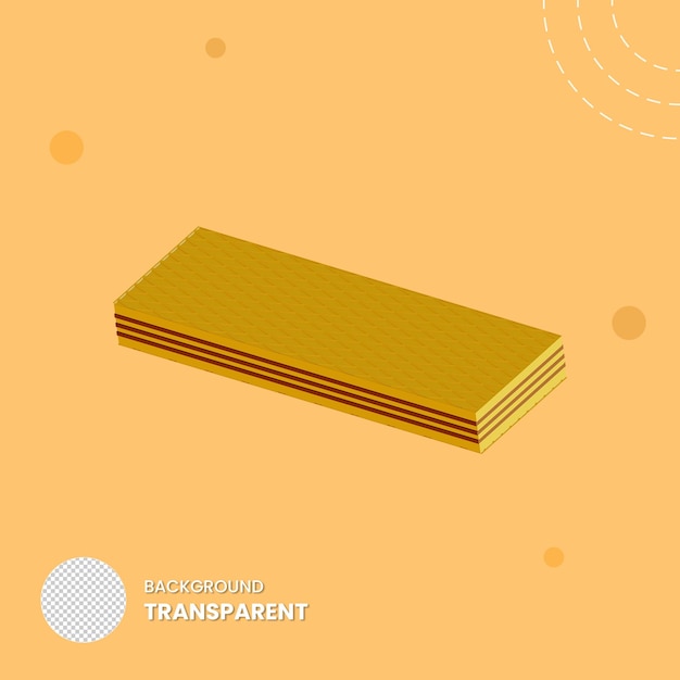 3D Illustration Wafer Object with Transparent Background