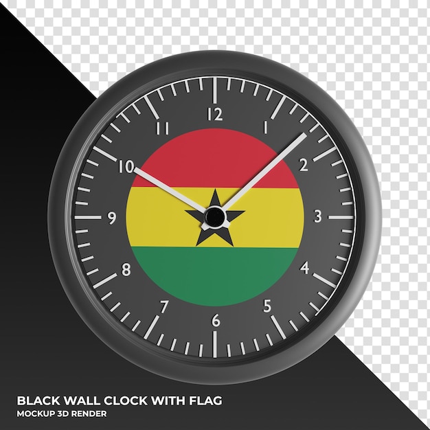 3D illustration of the Wall clock with the flag of Gibraltar