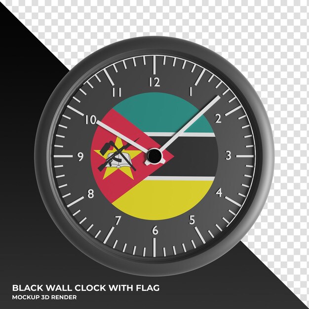 3D illustration of the Wall clock with the flag of Namibia