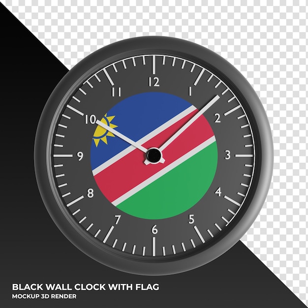 3D illustration of the Wall clock with the flag of Nauru