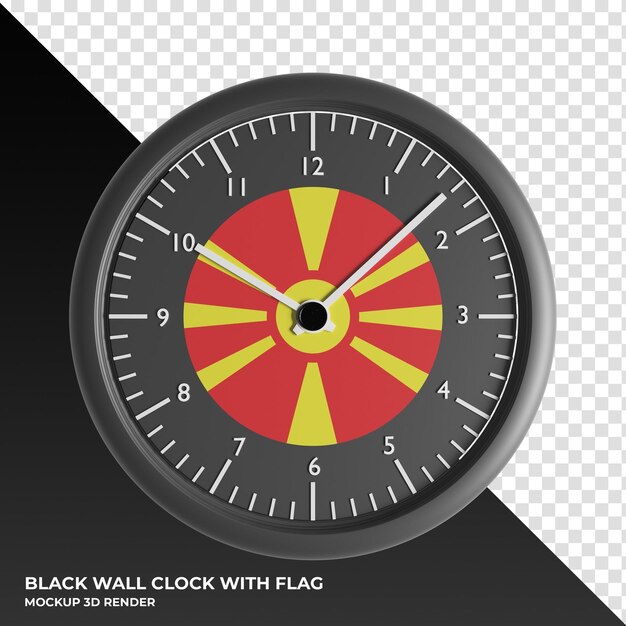 3D illustration of the Wall clock with the flag of Norway