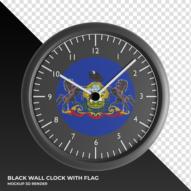 3D illustration of the Wall clock with the flag of Peru