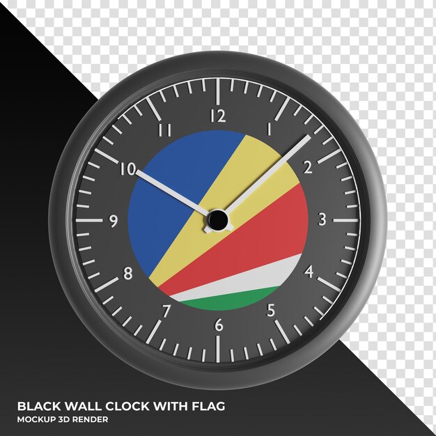 3D illustration of the Wall clock with the flag of Seychelles