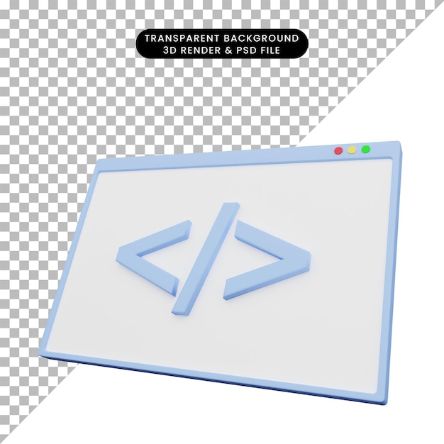 3d illustration of web illustration coding