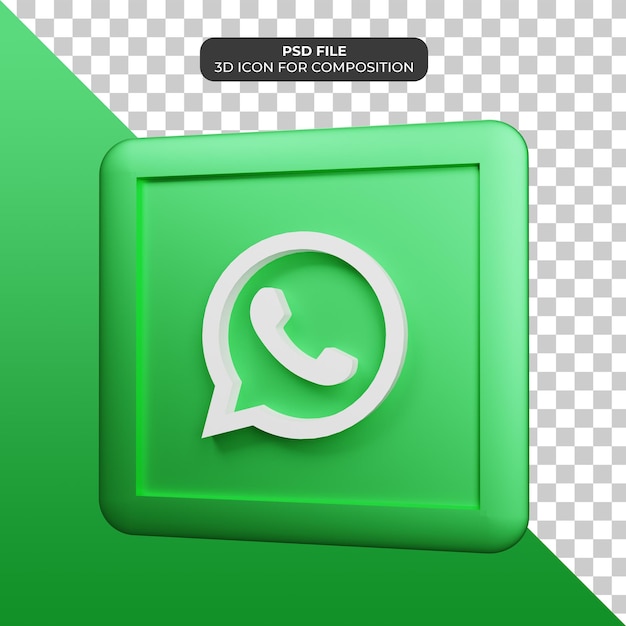 3d illustration WhatsApp icon