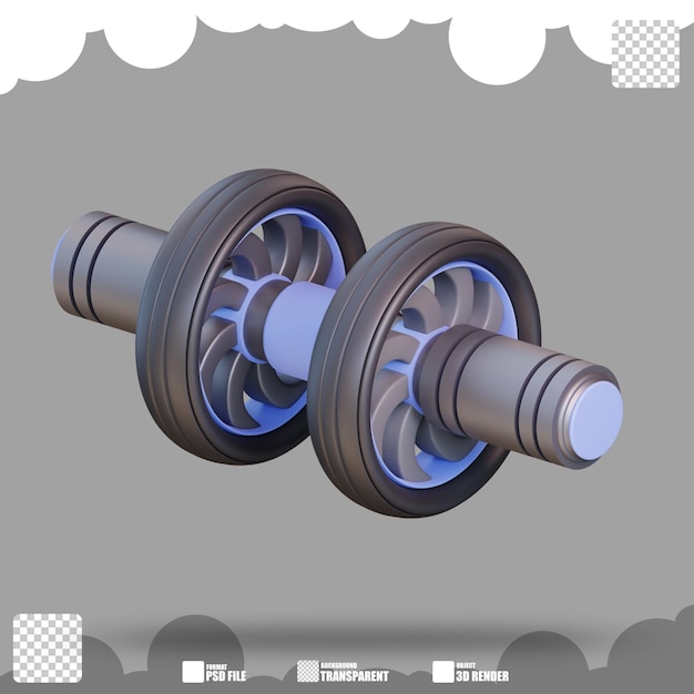 3d illustration whell roller 2