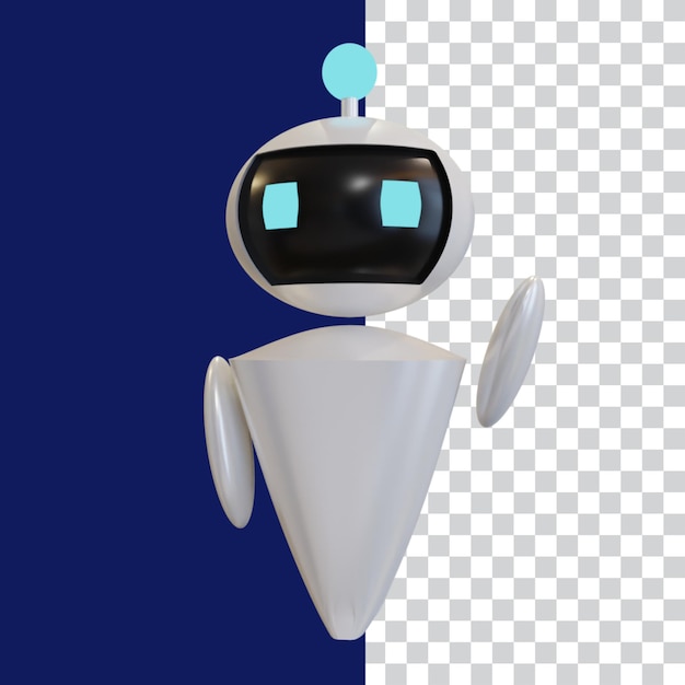 3D Illustration of White Robot