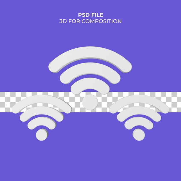 PSD 3d illustration wifi icon premium psd