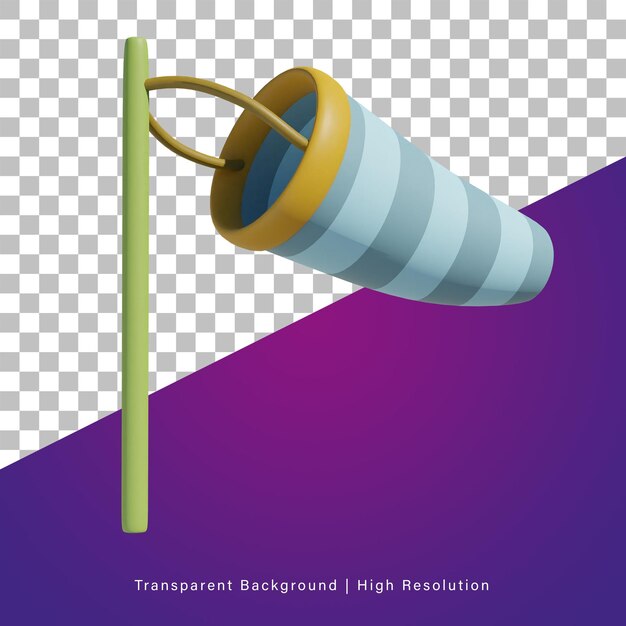 3D illustration of windsock