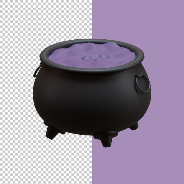 3d illustration of wizard cauldron icon