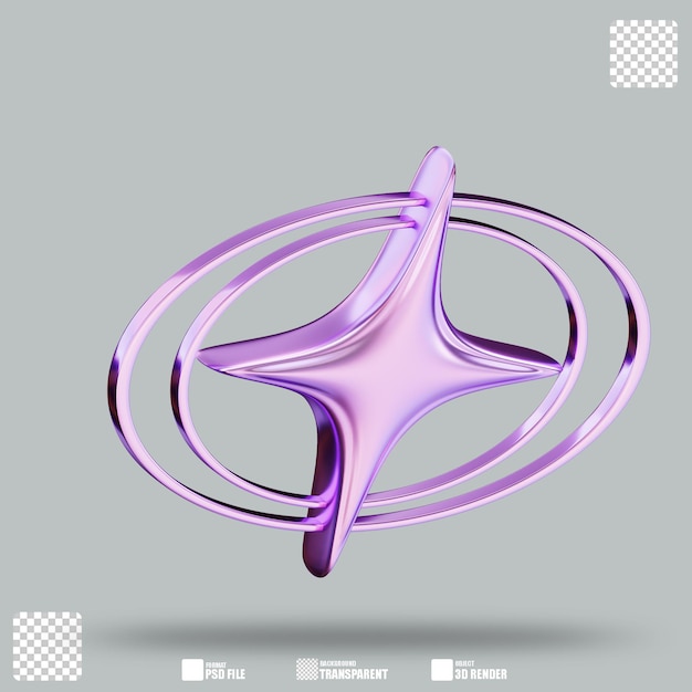 3D Illustration Y2K Abstract Shape 30 3