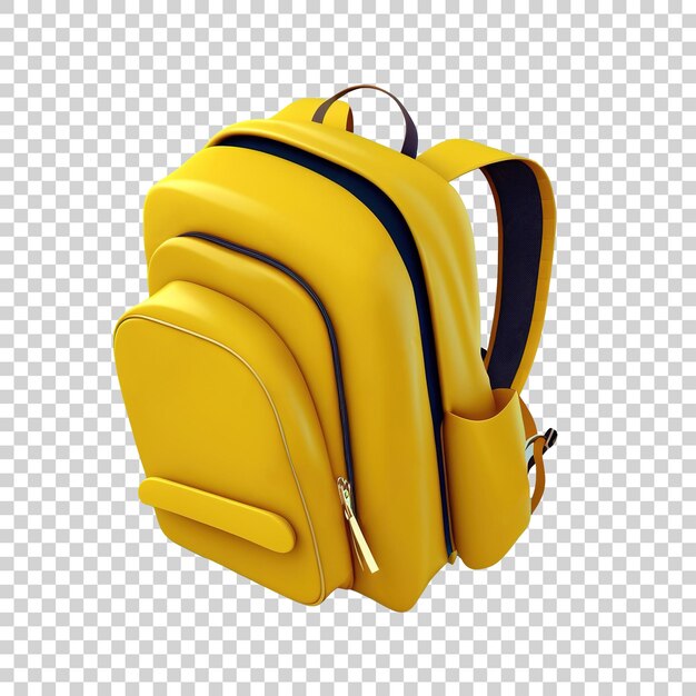 3d illustration of Yellow Backpack Back to school and education concept