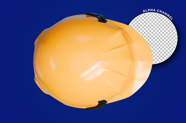 PSD 3d illustration of a yellow hard helmet