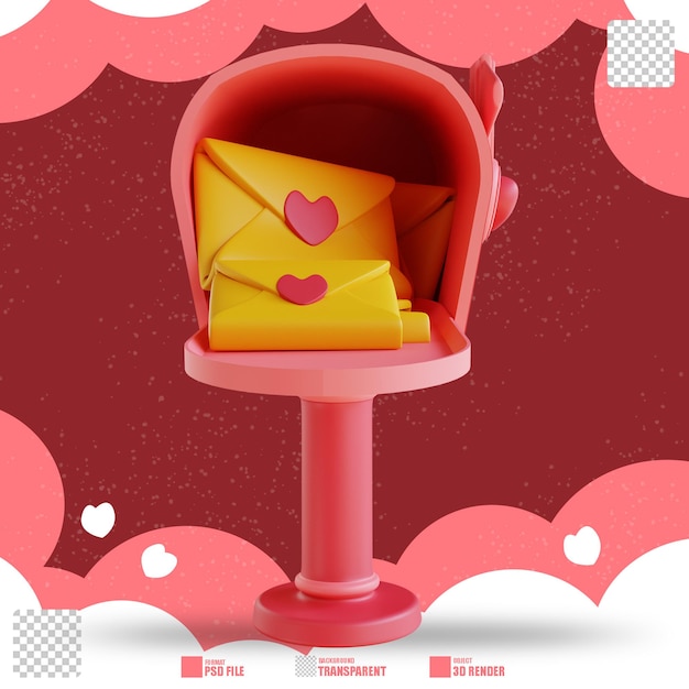 3d illustrator love mailbox 2