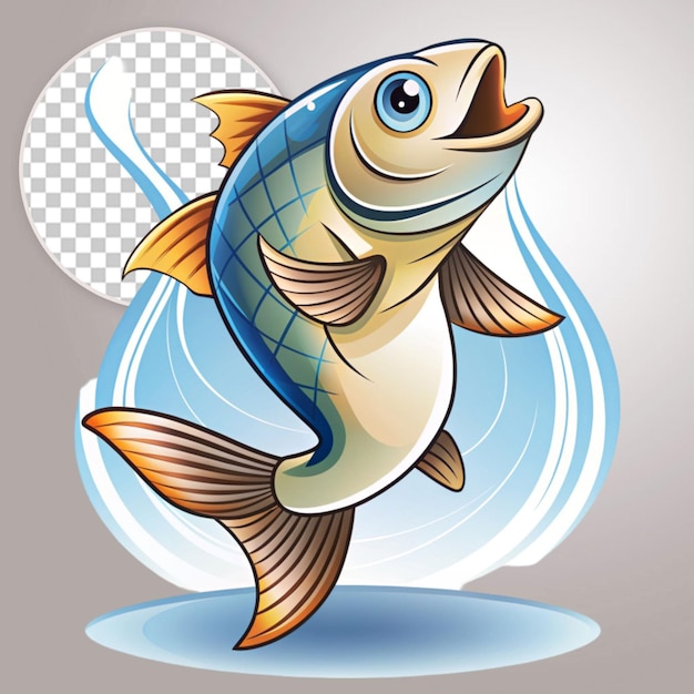 PSD 3d image of a beautiful fish on transparent background