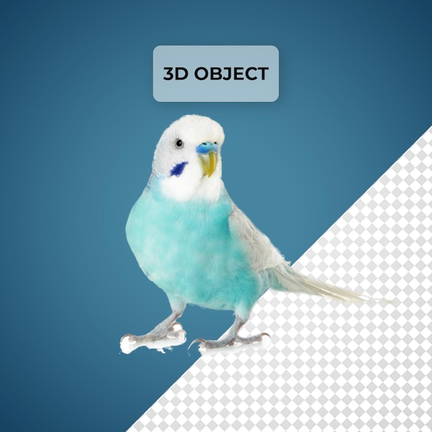 a 3d image of a bird with a blue background that says 3d model