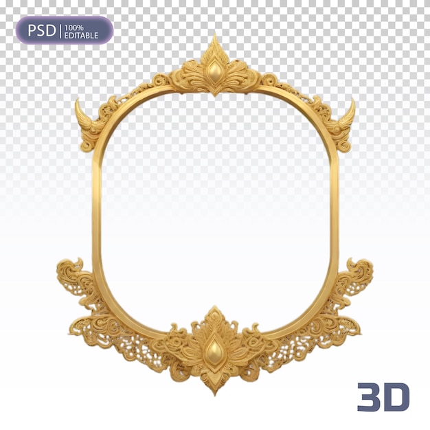 a 3d image of a golden frame with a 3d image of a 3d image