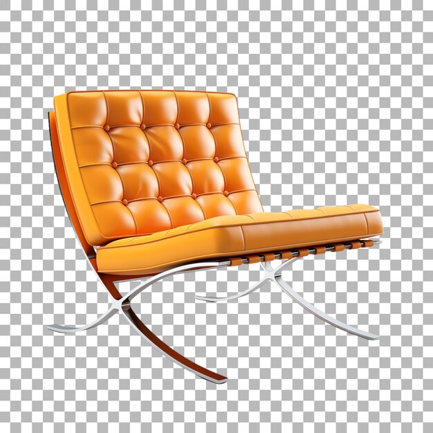 PSD a 3d image of a yellow leather chair with the word  macbook  on it