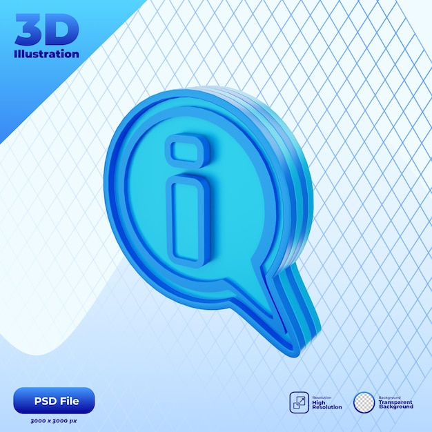 PSD 3d info icon illustration