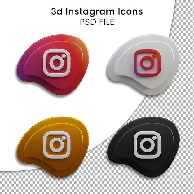 3d Instagram Icons Pack