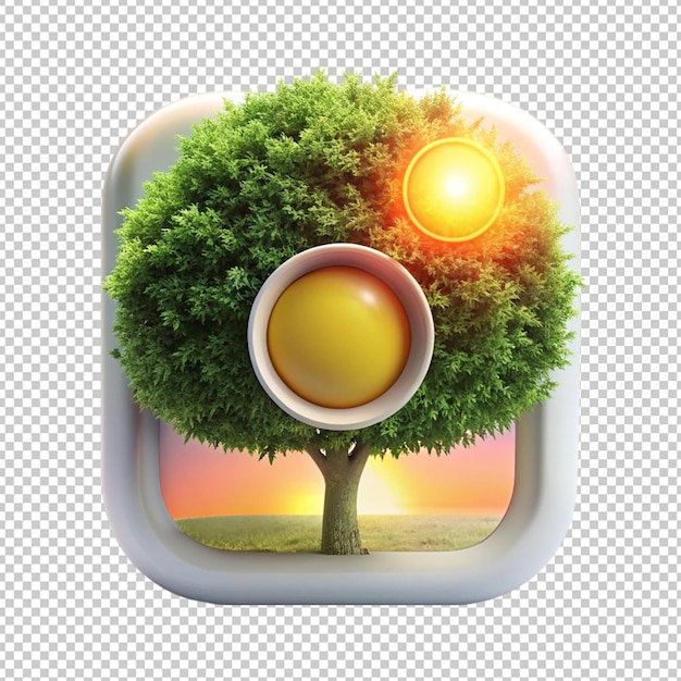 3d instagram logo on transparent background